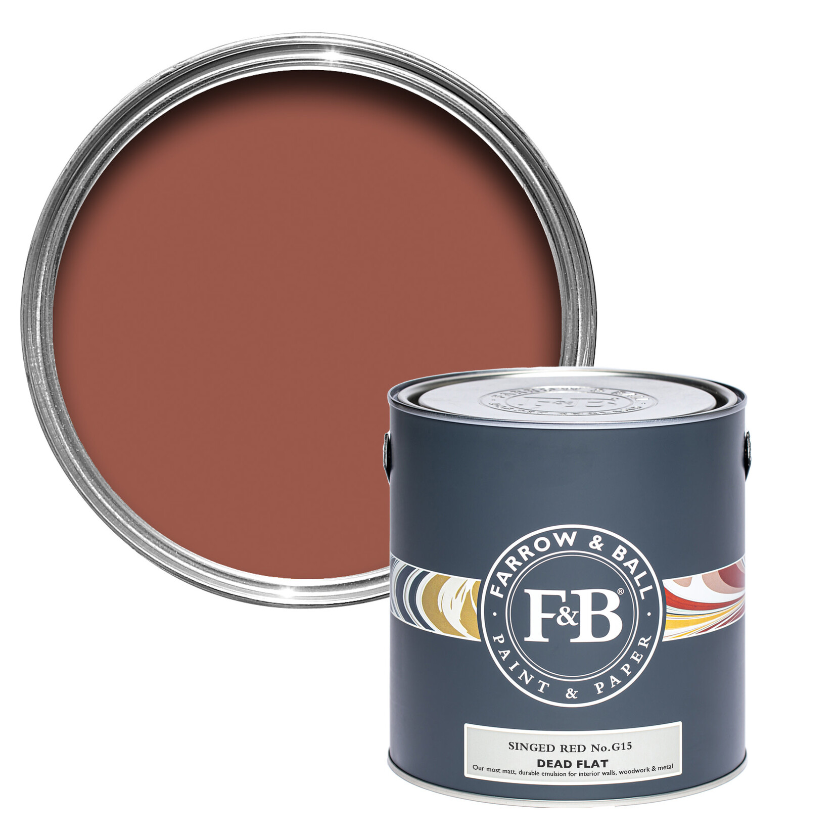 Farrow and Ball US Gallon Dead Flat Singed Red No.G15