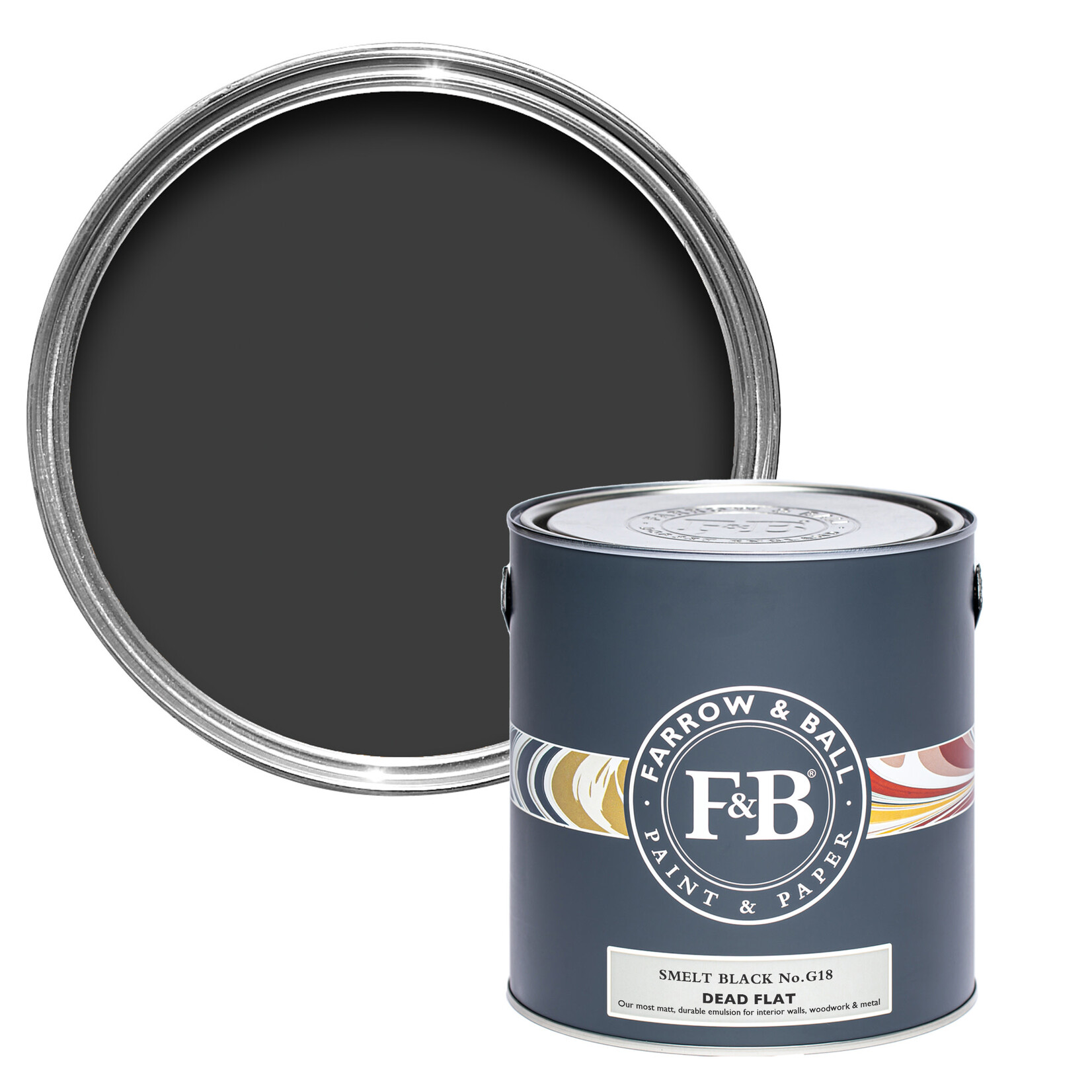Farrow and Ball US Gallon Dead Flat  Smelt Black No.G18
