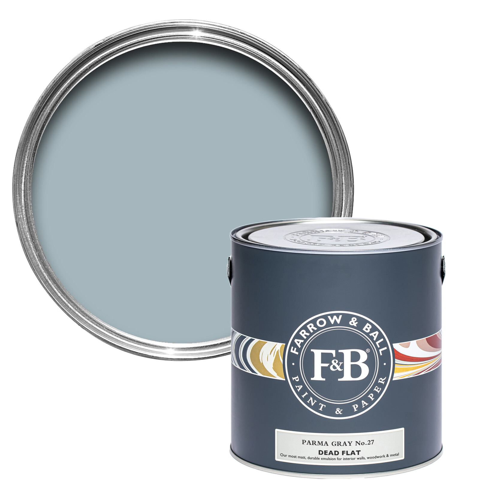 Farrow and Ball US Gallon Dead Flat Parma Gray No 27