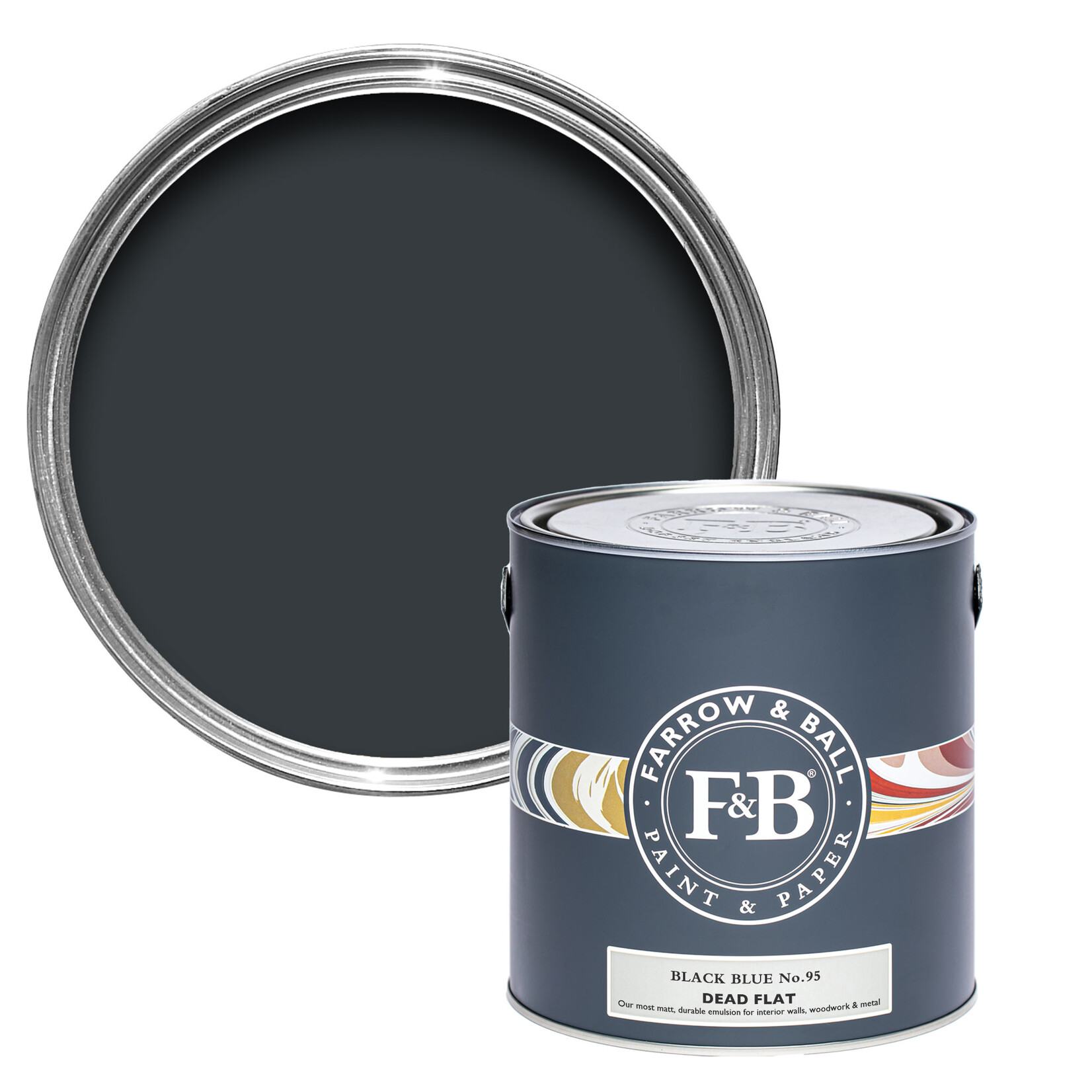 Farrow and Ball US Gallon Dead Flat Black Blue No 95