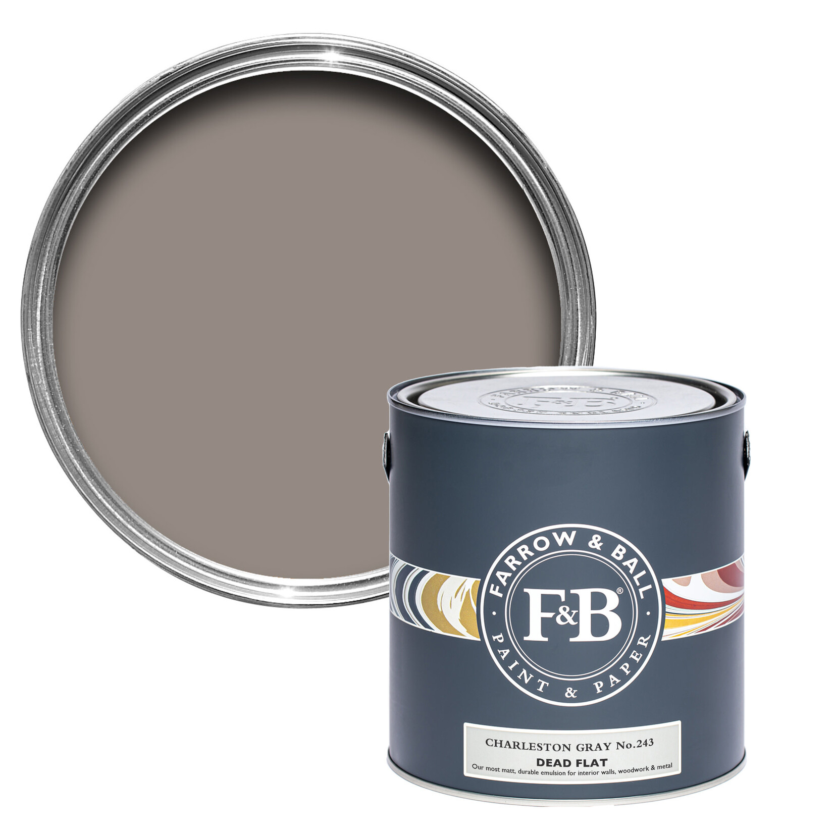 Farrow and Ball US Gallon Dead Flat Charleston Gray No 243