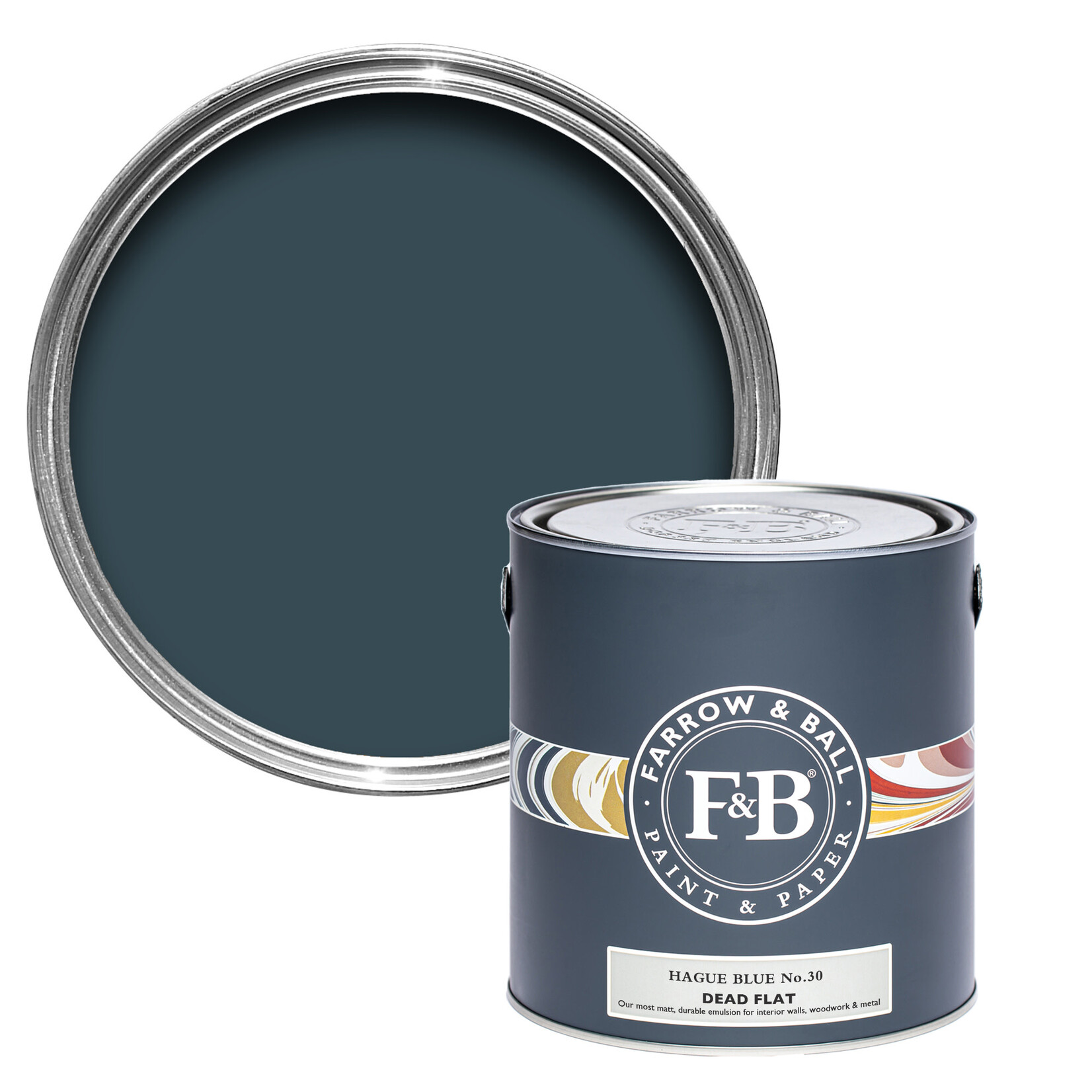 Farrow and Ball US Gallon Dead Flat Hague Blue No 30