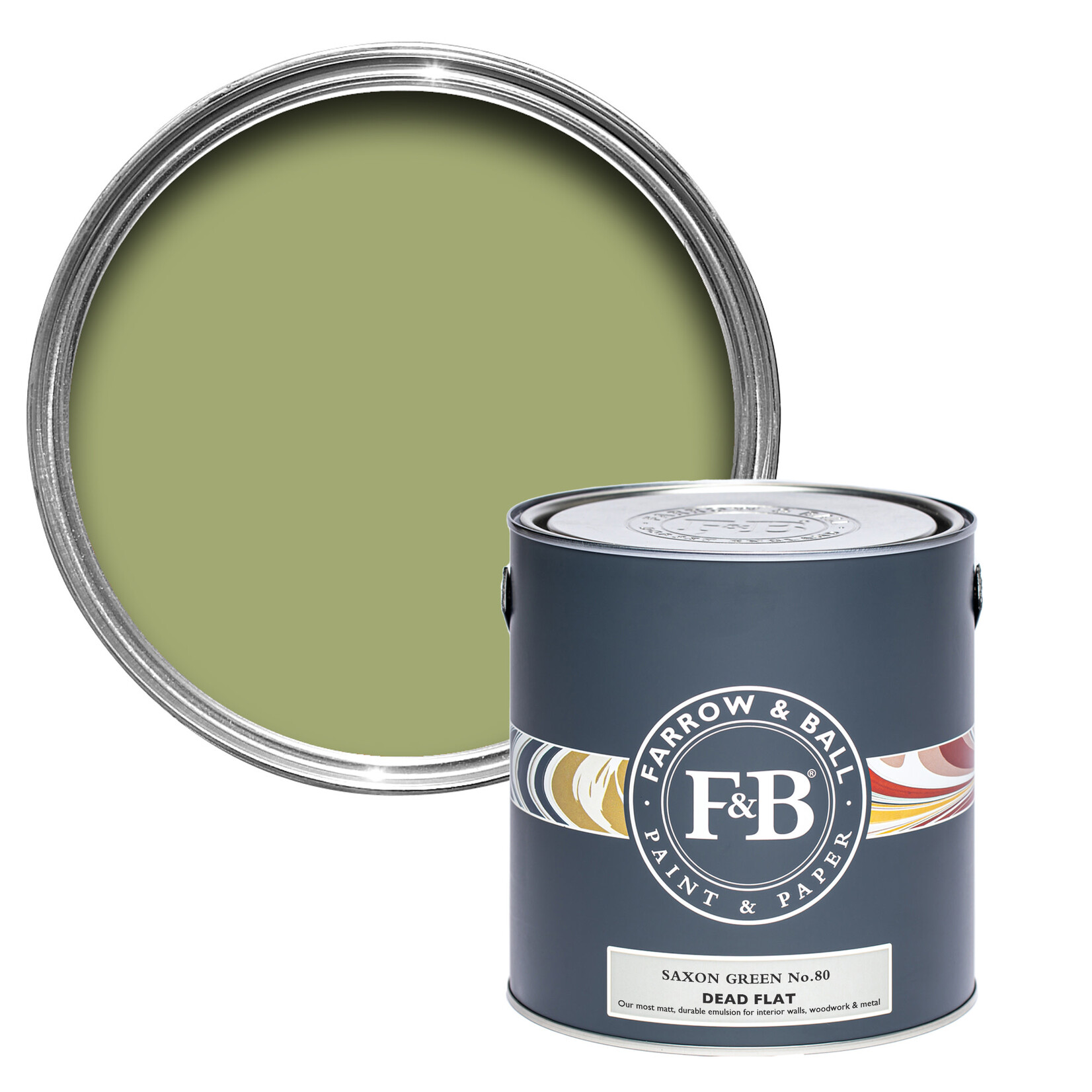 Farrow and Ball US Gallon Dead Flat Saxon Green No 80