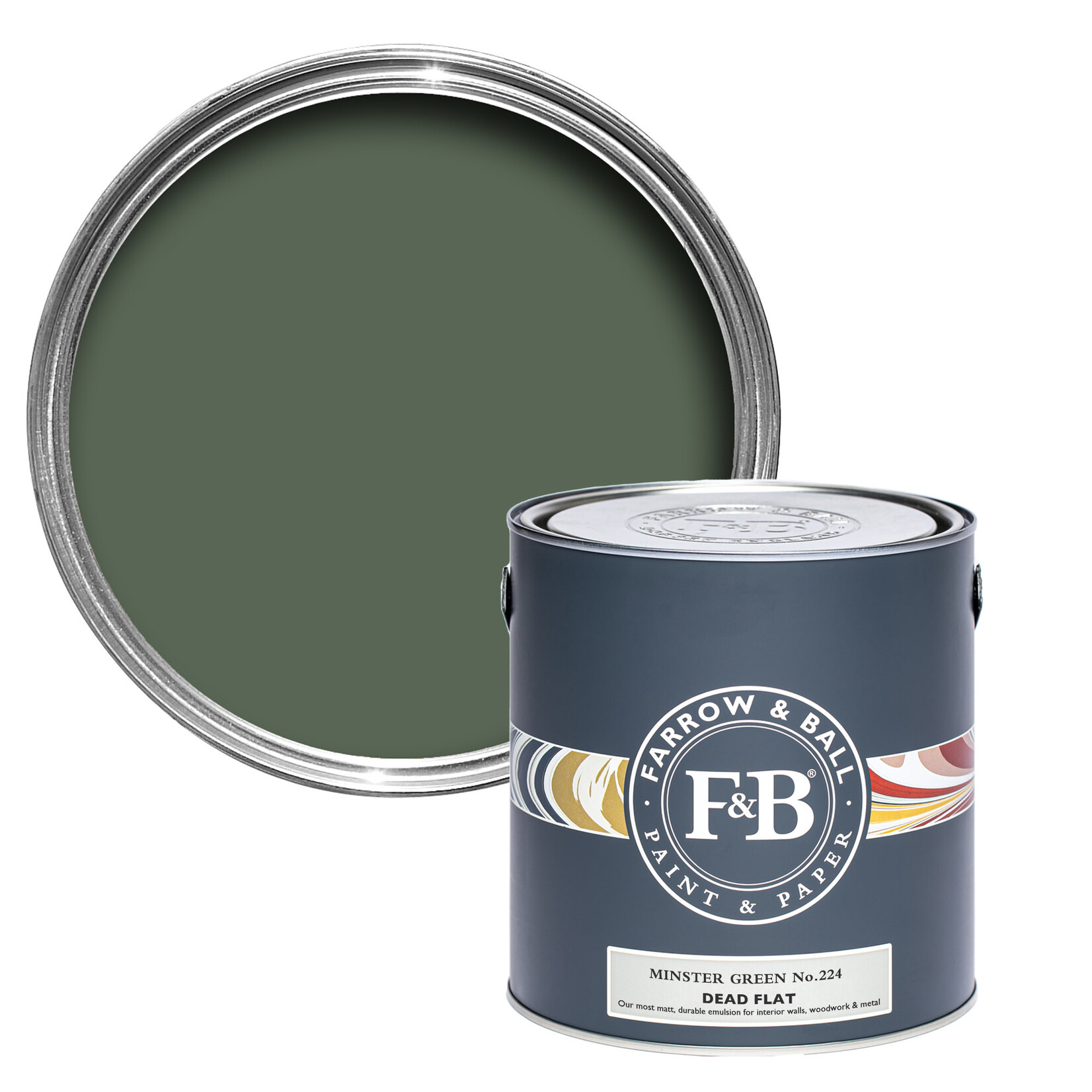 Farrow and Ball US Gallon Dead Flat Minster Green No 224