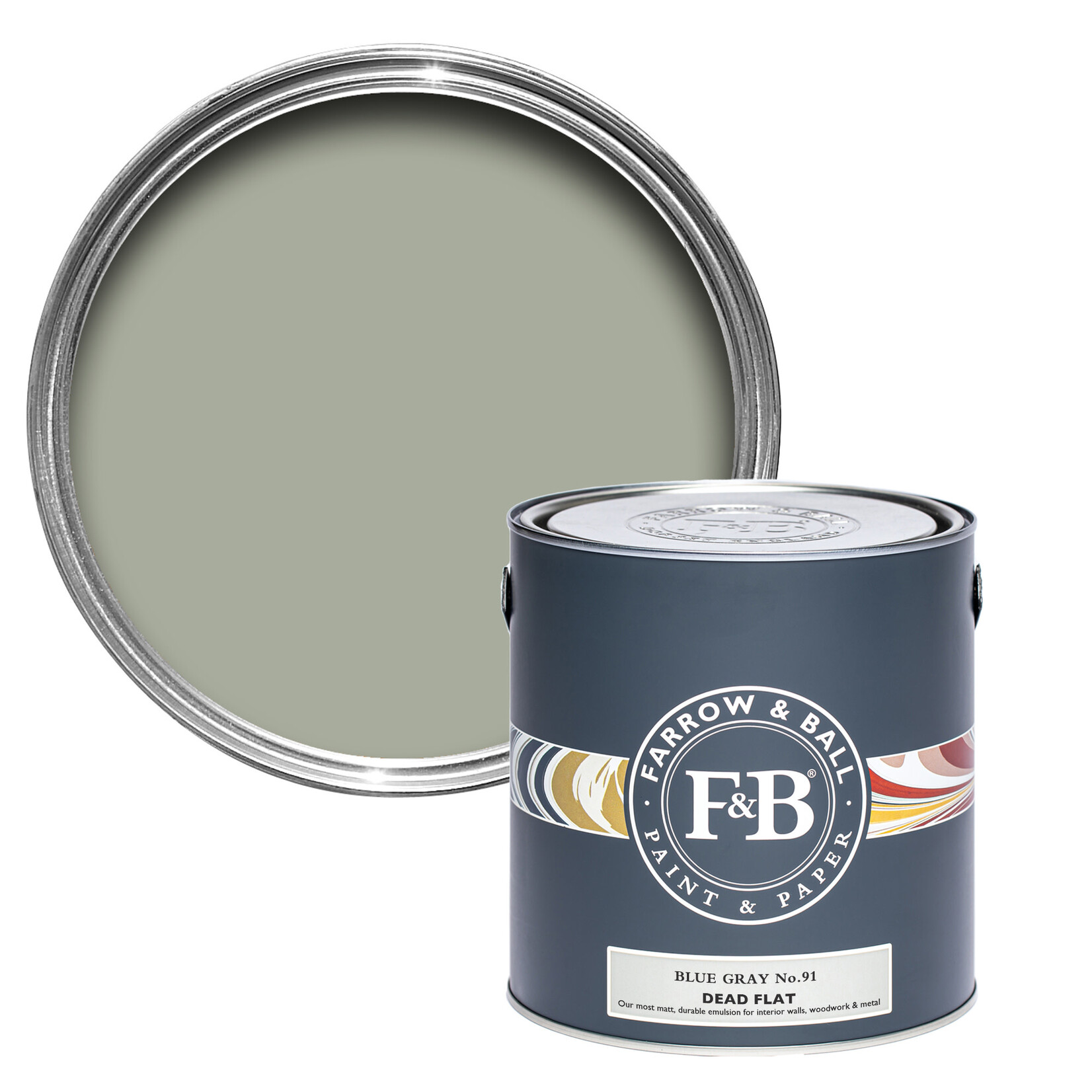 Farrow and Ball US Gallon Dead Flat Blue Gray No 91