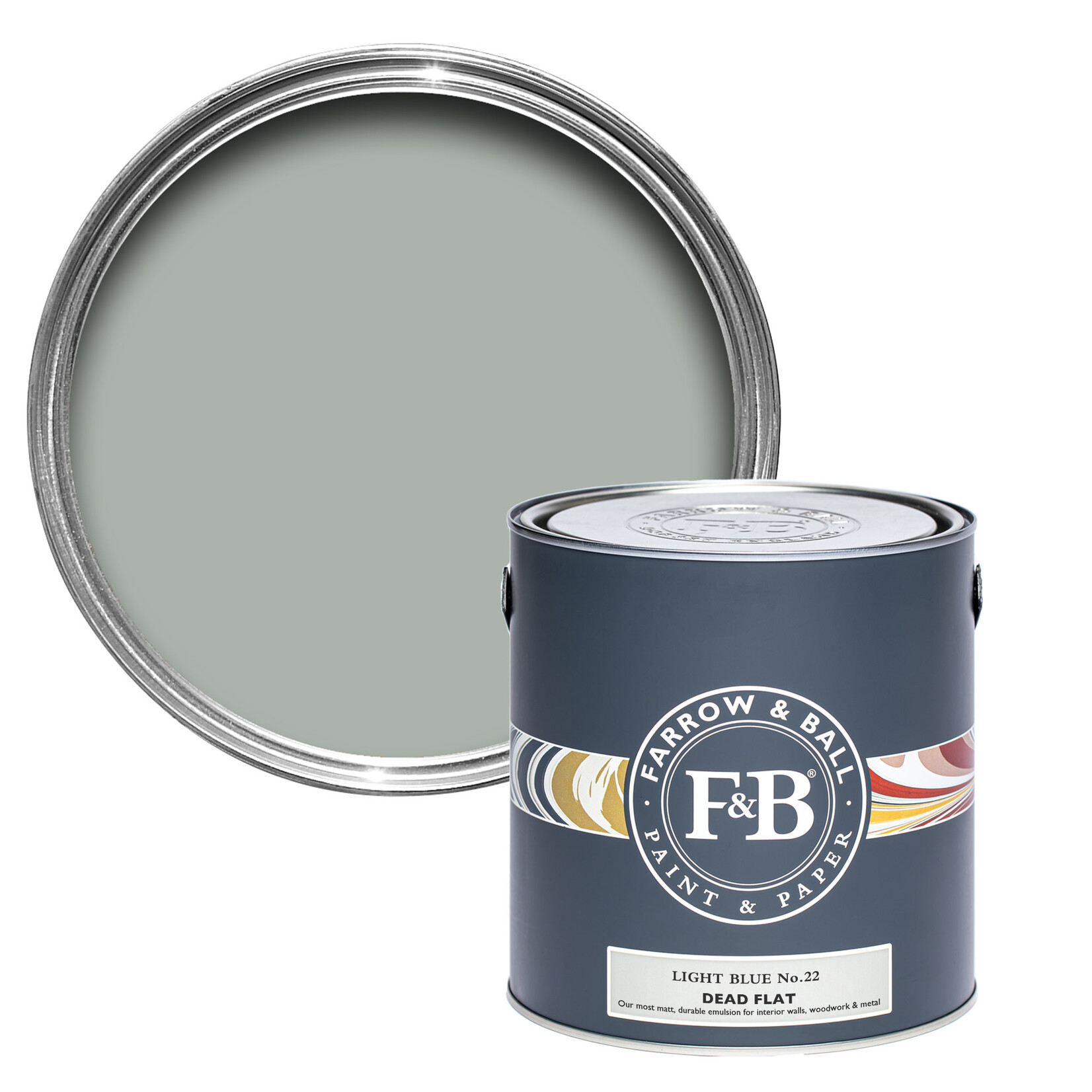 Farrow and Ball US Gallon Dead Flat Light Blue No 22