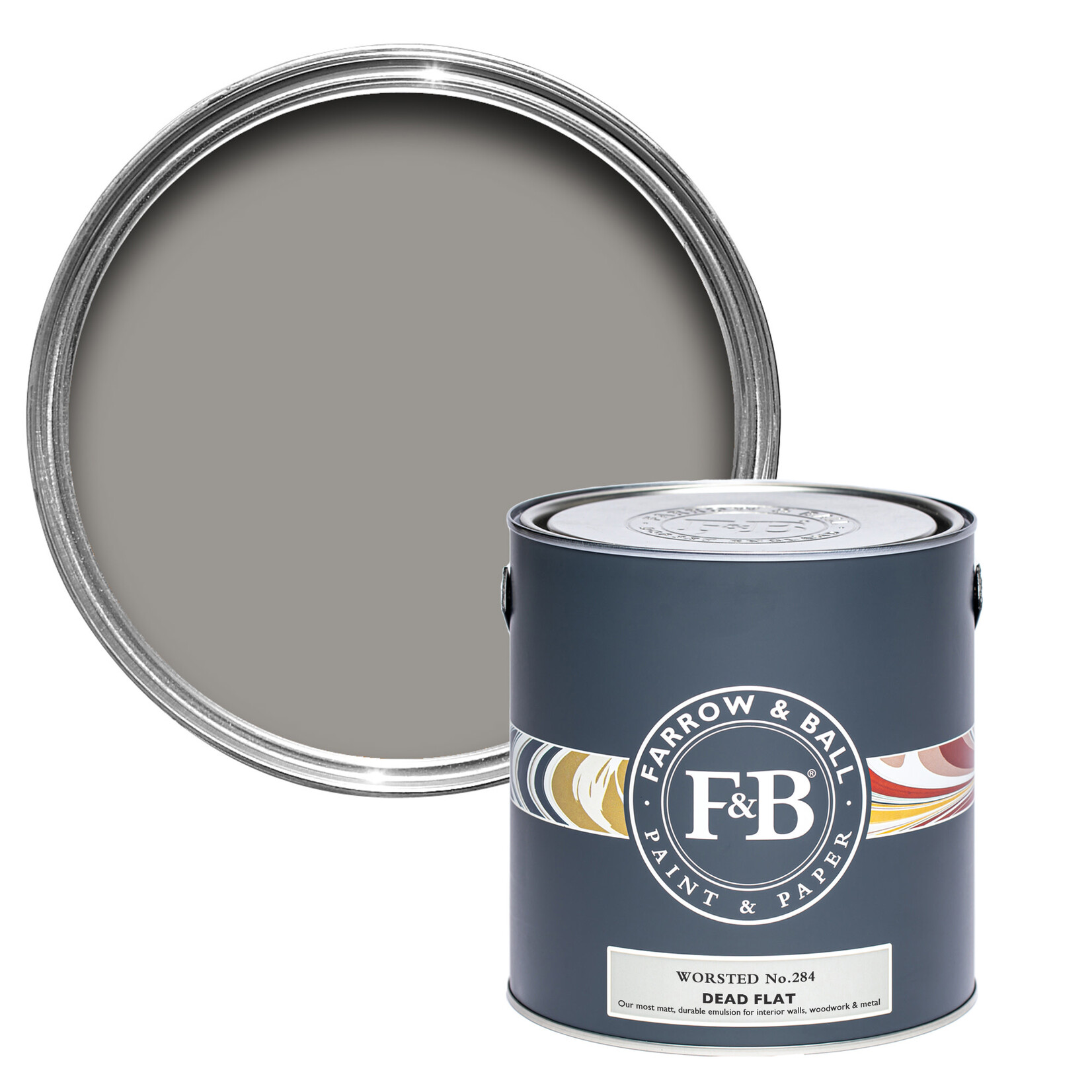 Farrow and Ball US Gallon Dead Flat Worsted No 284