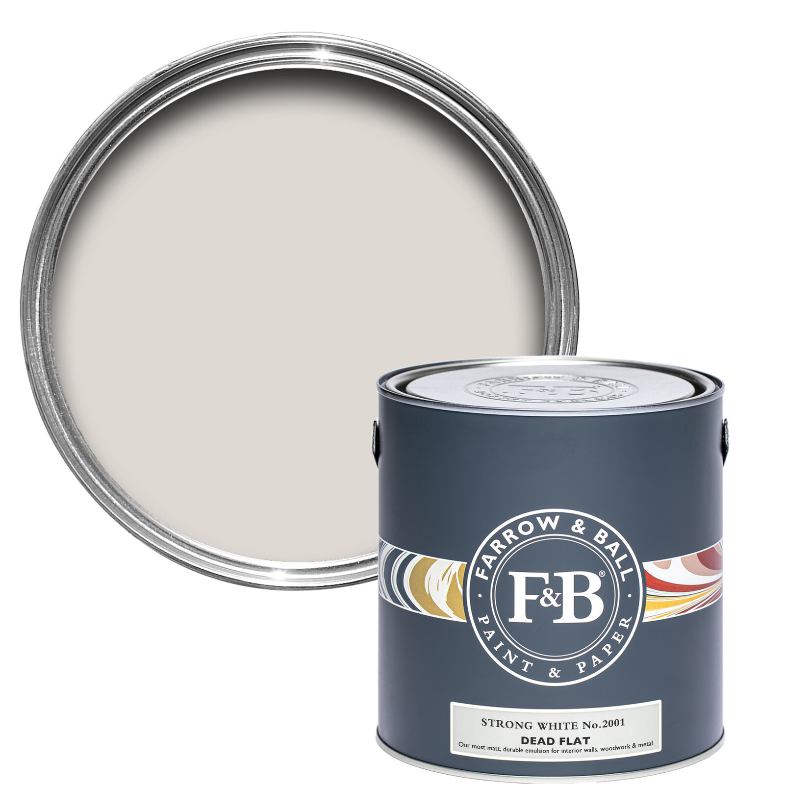 Farrow and Ball US Gallon Dead Flat Strong White No 2001