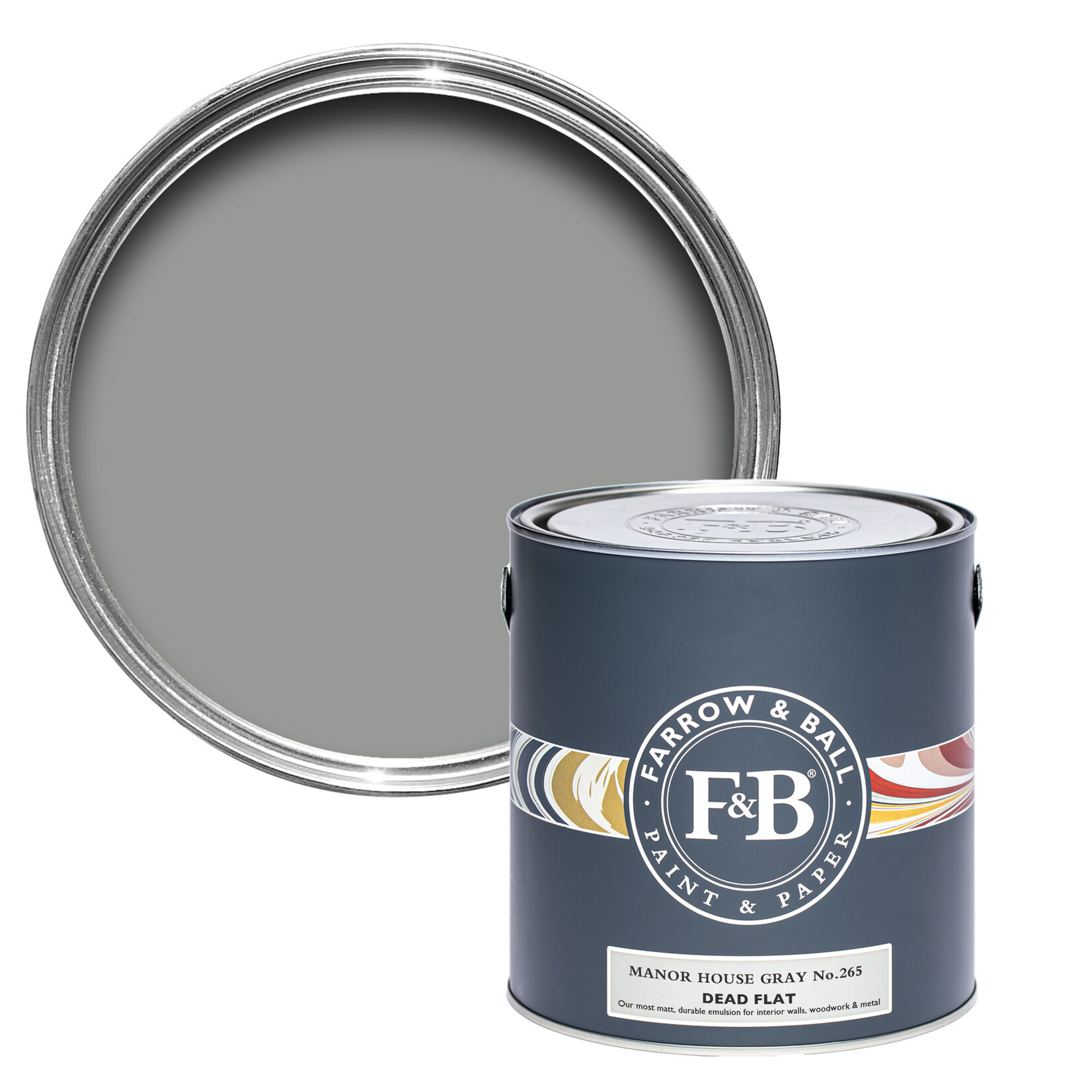 Farrow and Ball US Gallon Dead Flat Manor House Gray No 265
