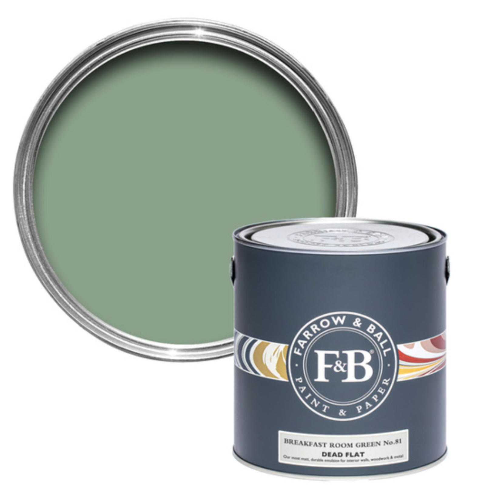 Farrow and Ball US Gallon Dead Flat Breakfast Room Green No 81