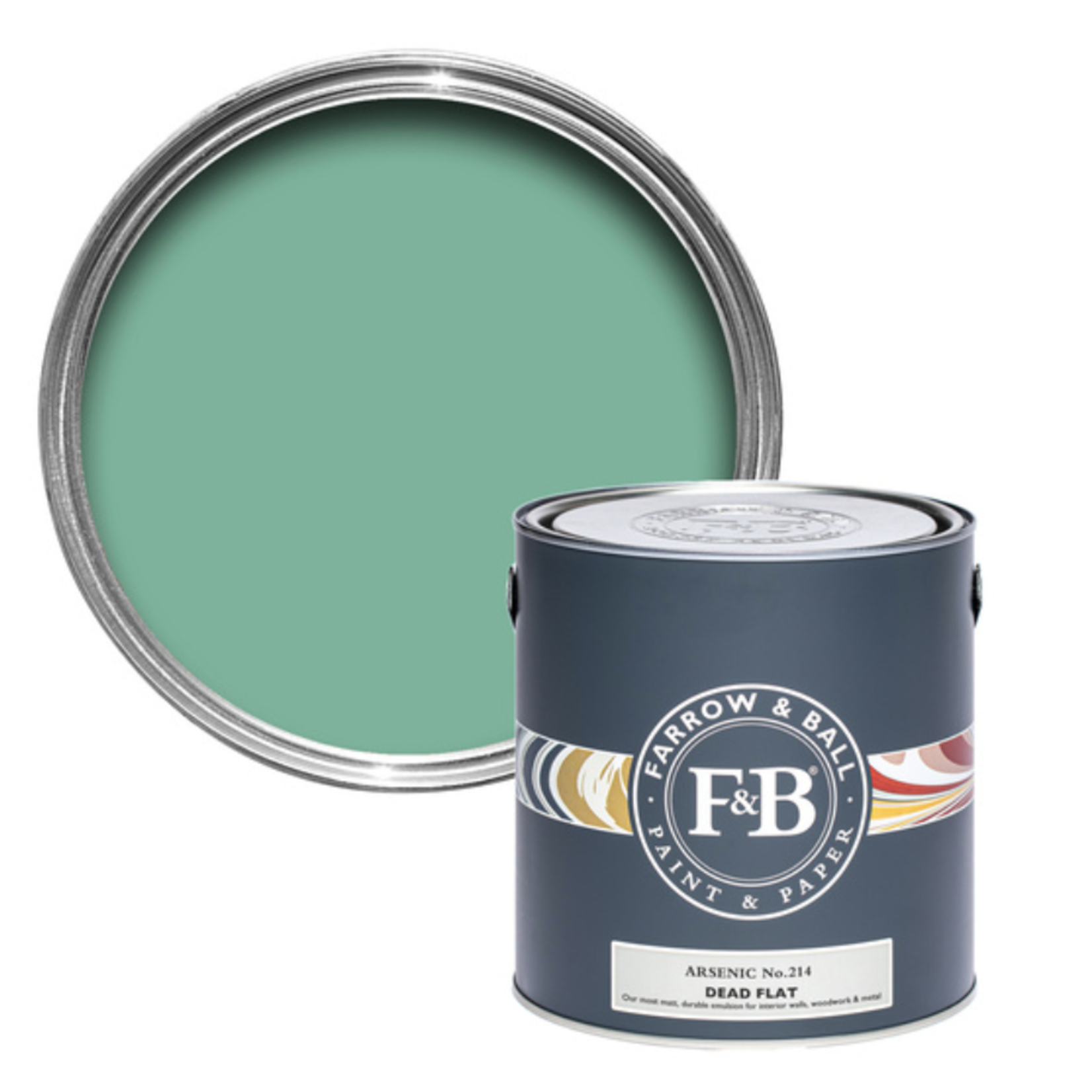 Farrow and Ball US Gallon Dead Flat Arsenic No 214