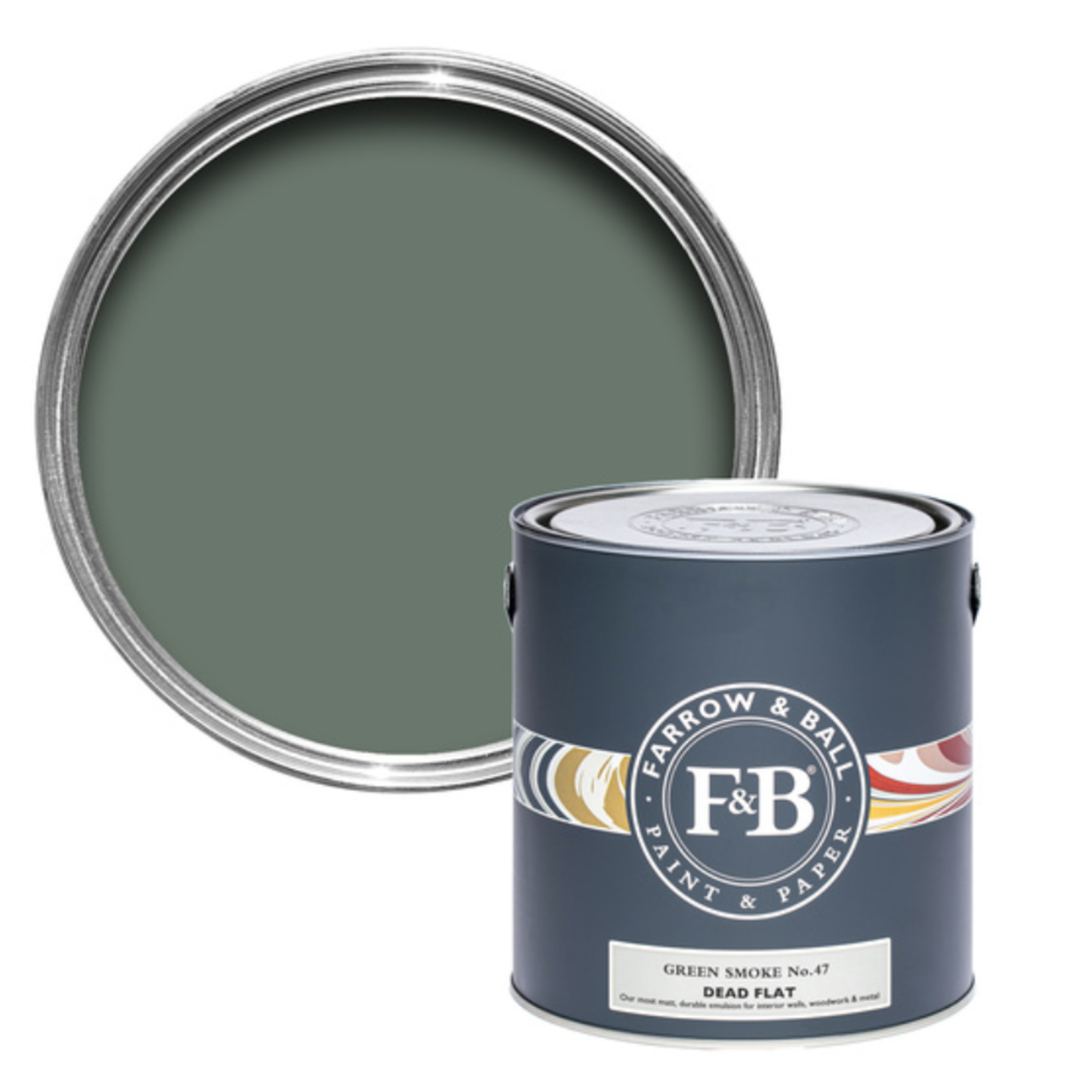 Farrow and Ball US Gallon Dead Flat Green Smoke No 47