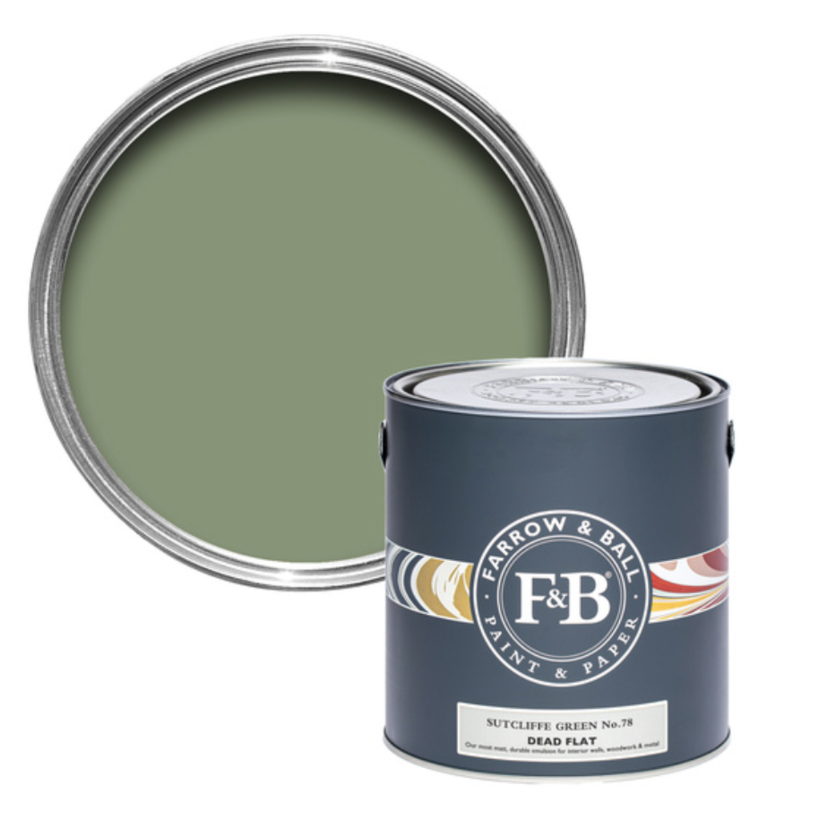 Farrow and Ball US Gallon Dead Flat Sutcliffe Green No 78