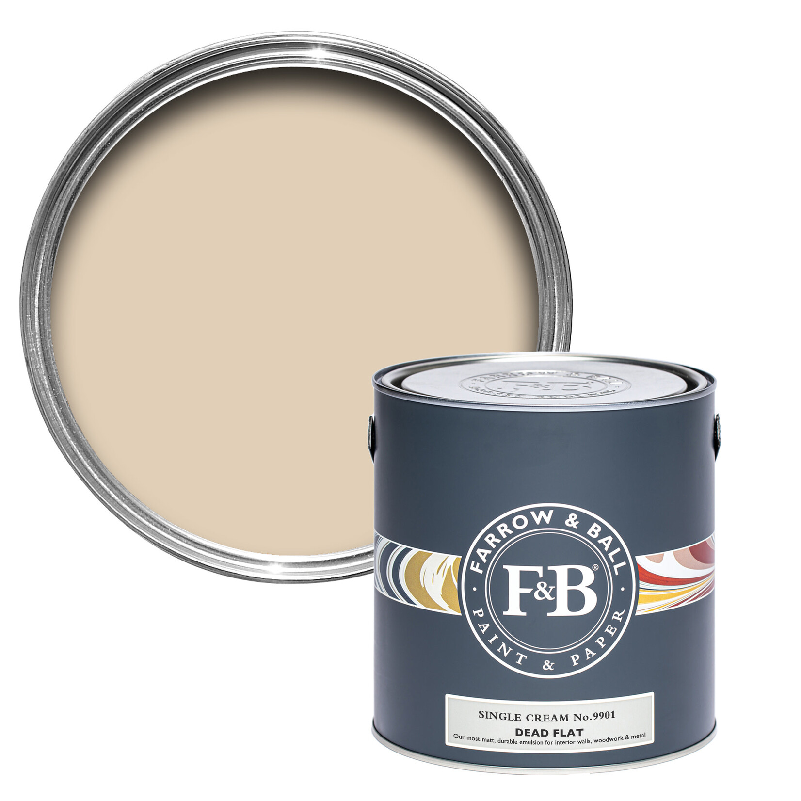 Farrow and Ball US Gallon Dead Flat Single Cream No 9901
