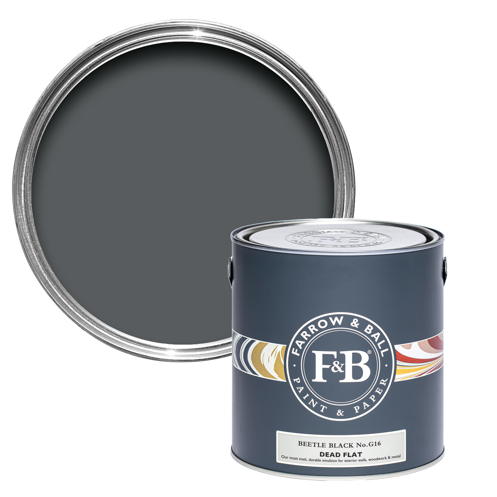 Farrow and Ball US Gallon Dead Flat Beetle Black No.G16