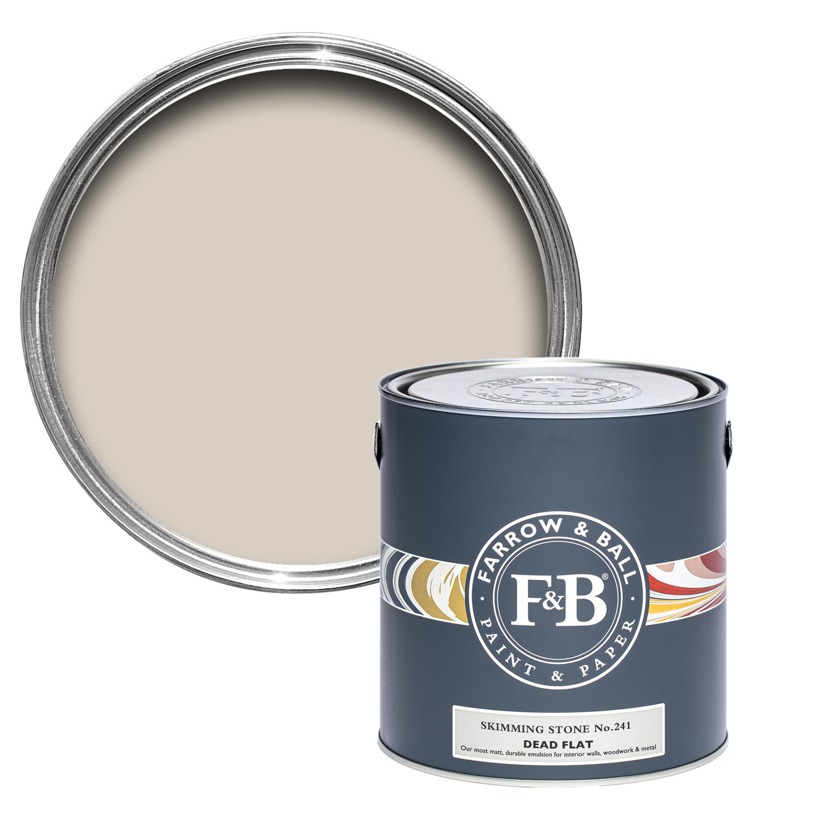 Farrow and Ball US Gallon Dead Flat Skimming Stone No 241