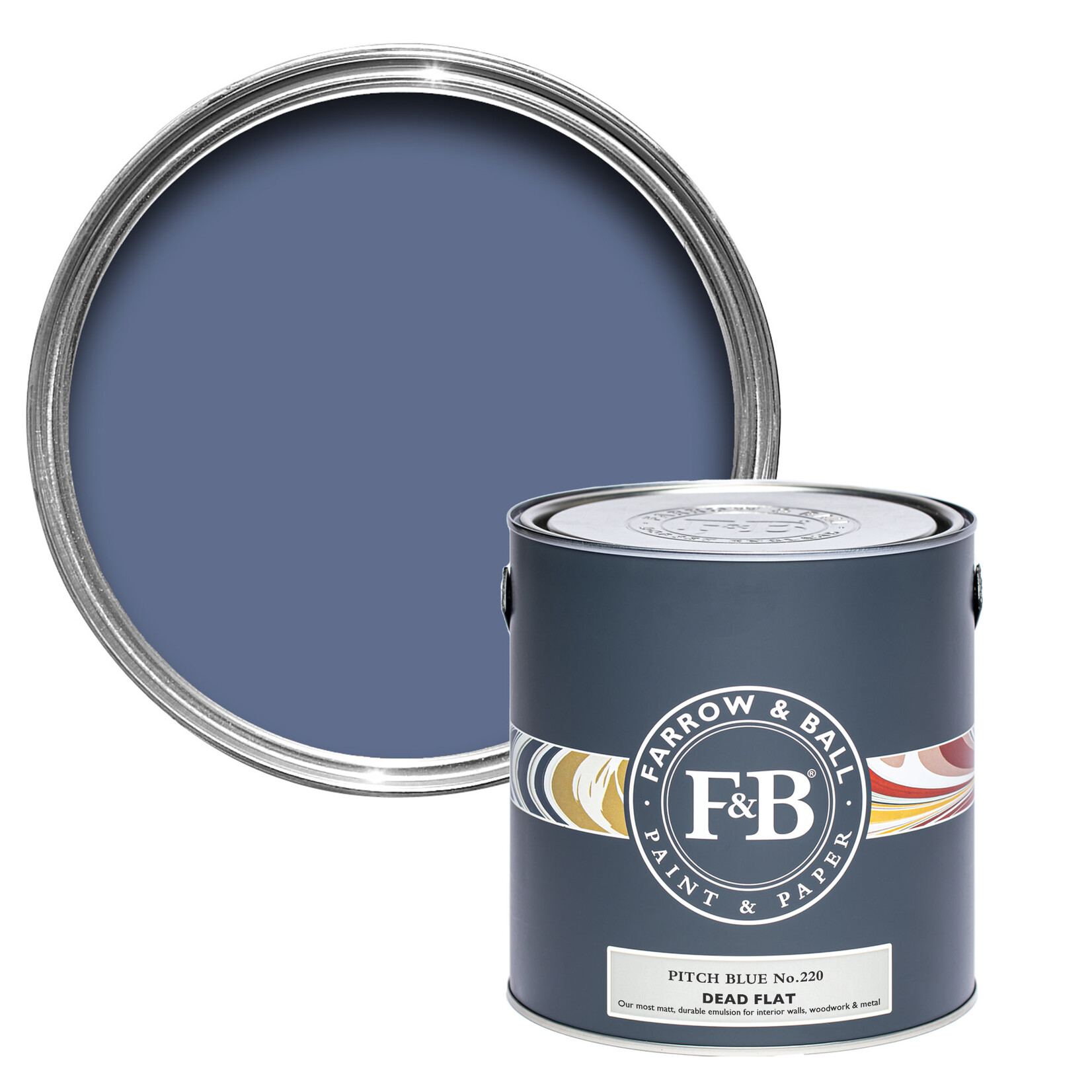Farrow and Ball US Gallon Dead Flat Pitch Blue No 220