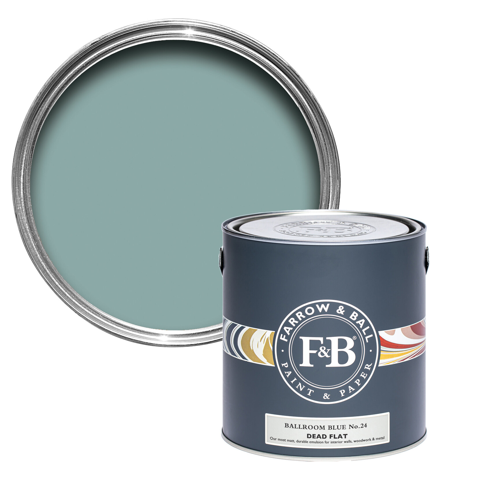 Farrow and Ball US Gallon Dead Flat Ballroom Blue No 24