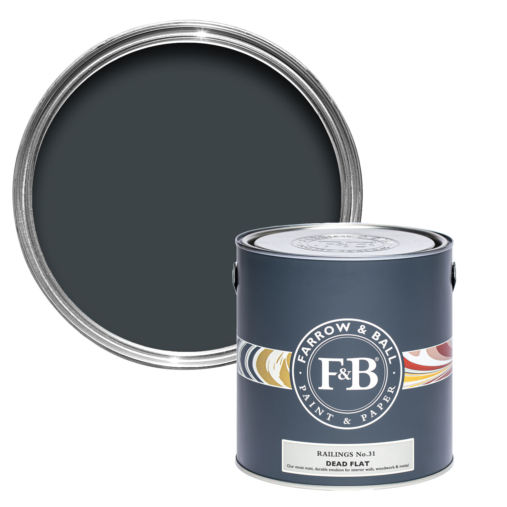 Farrow and Ball US Gallon Dead Flat Railings No 31