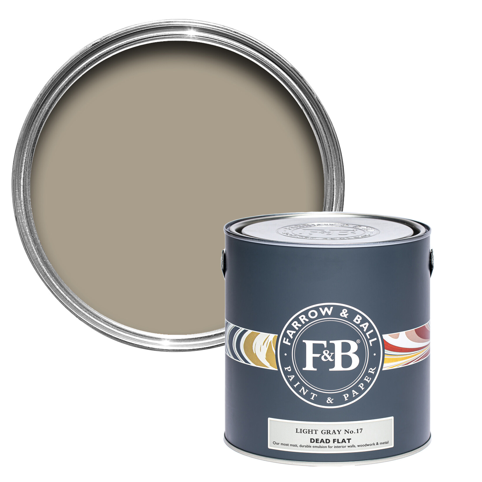Farrow and Ball US Gallon Dead Flat Light Gray No 17