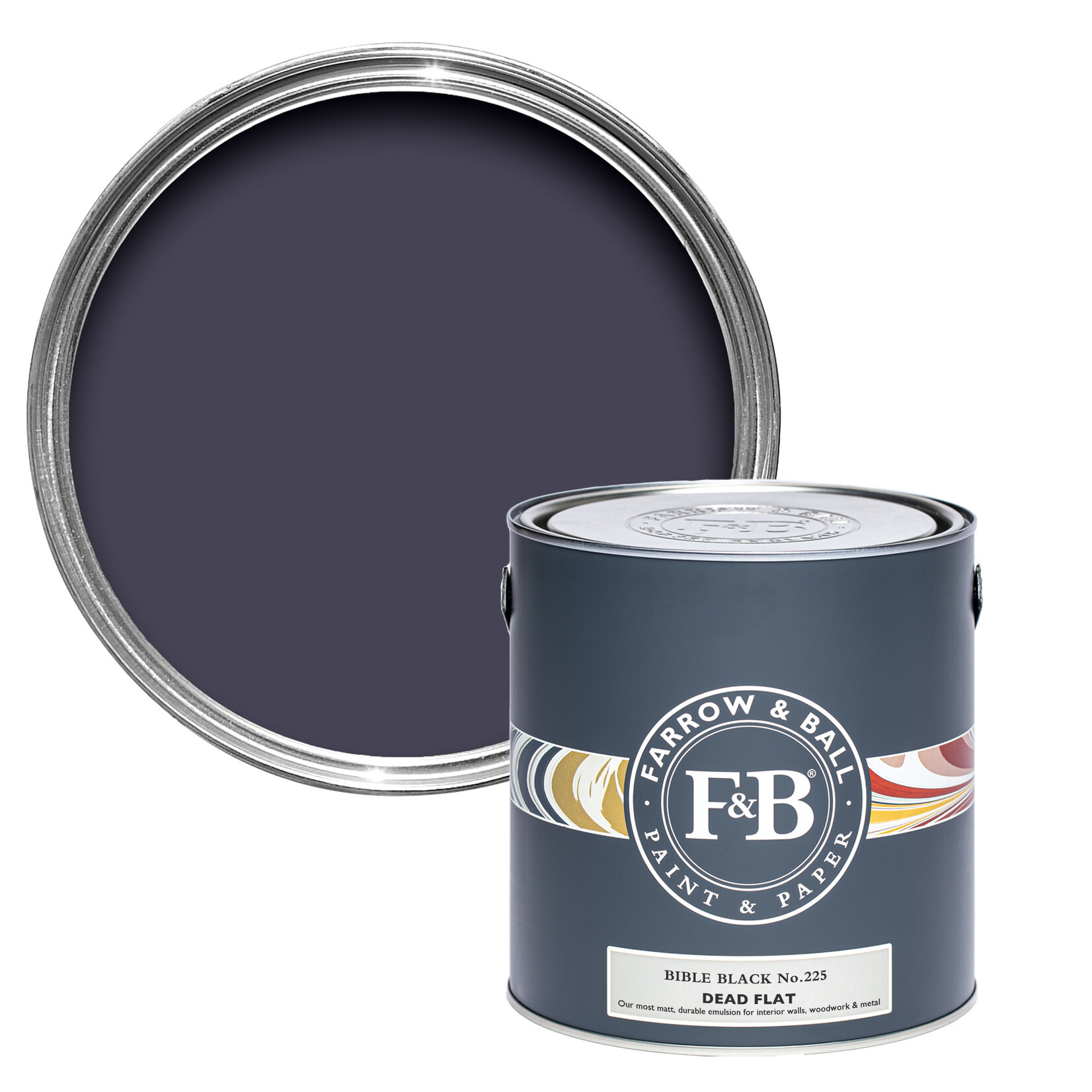 Farrow and Ball US Gallon Dead Flat Bible Black No 225