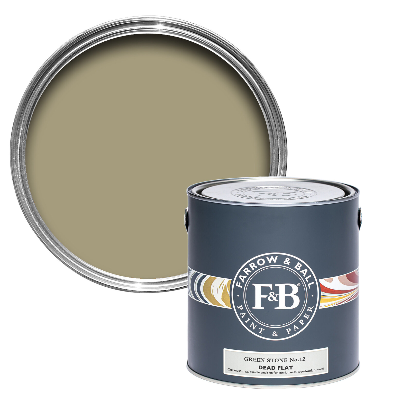 Farrow and Ball US Gallon Dead Flat Green Stone No 12