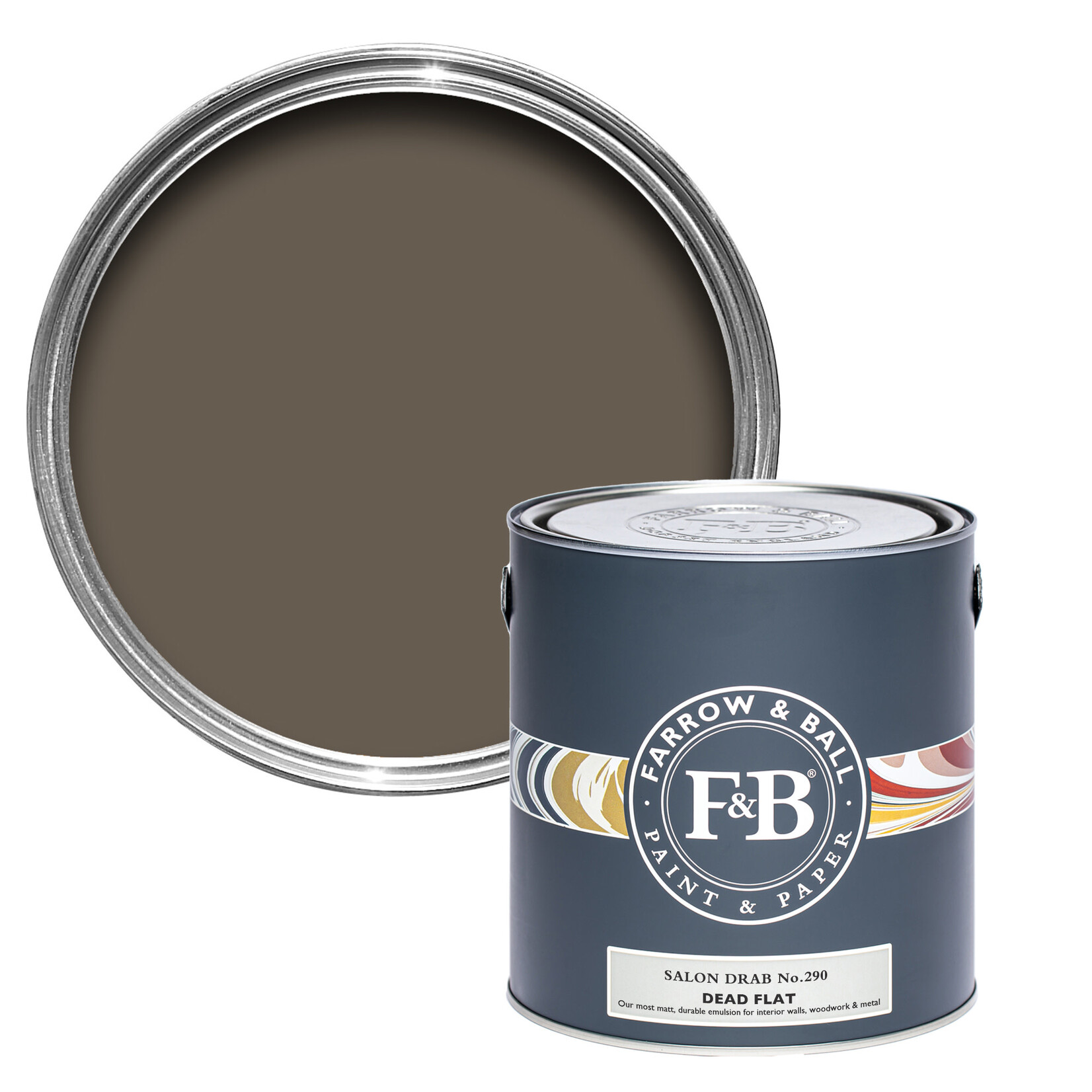 Farrow and Ball US Gallon Dead Flat Salon Drab No 290