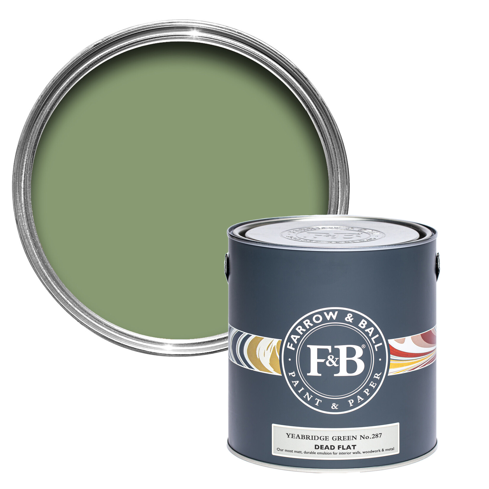 Farrow and Ball US Gallon Dead Flat Yeabridge Green No 287