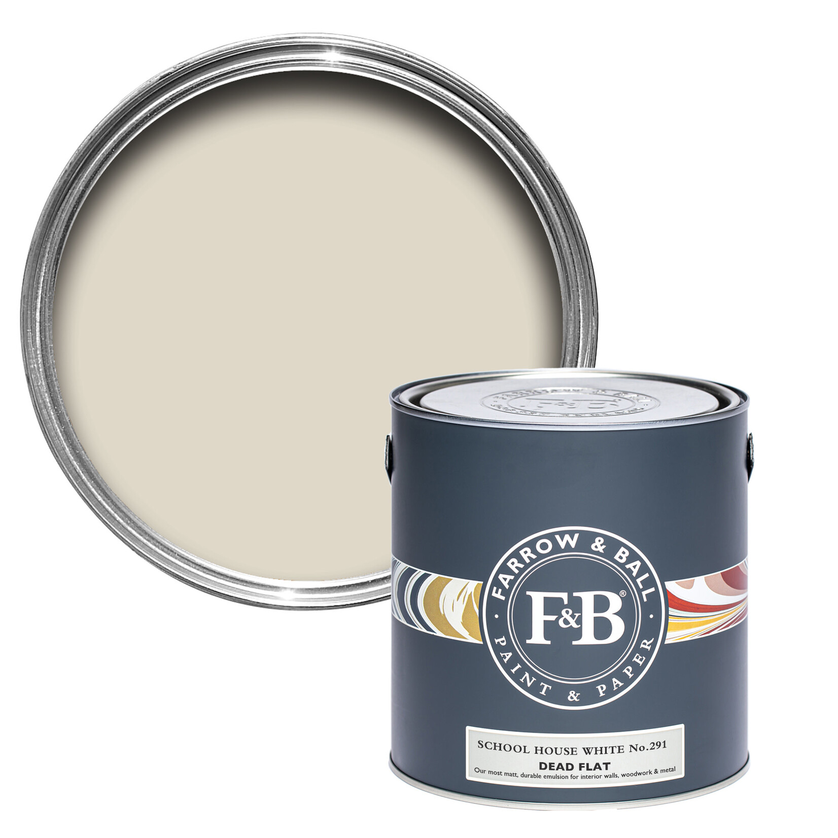 Farrow and Ball US Gallon Dead Flat School House White No 291