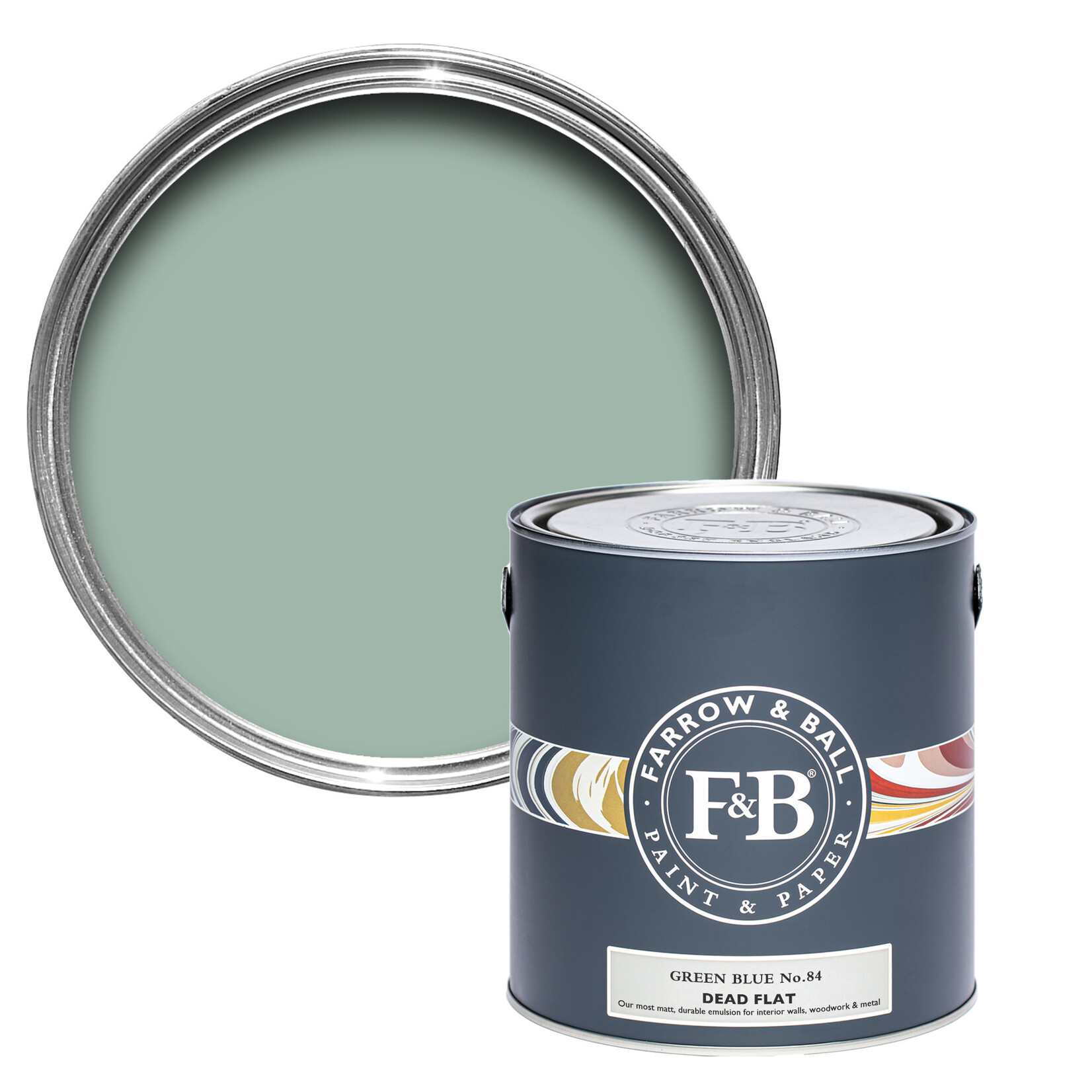 Farrow and Ball US Gallon Dead Flat Green Blue No 84