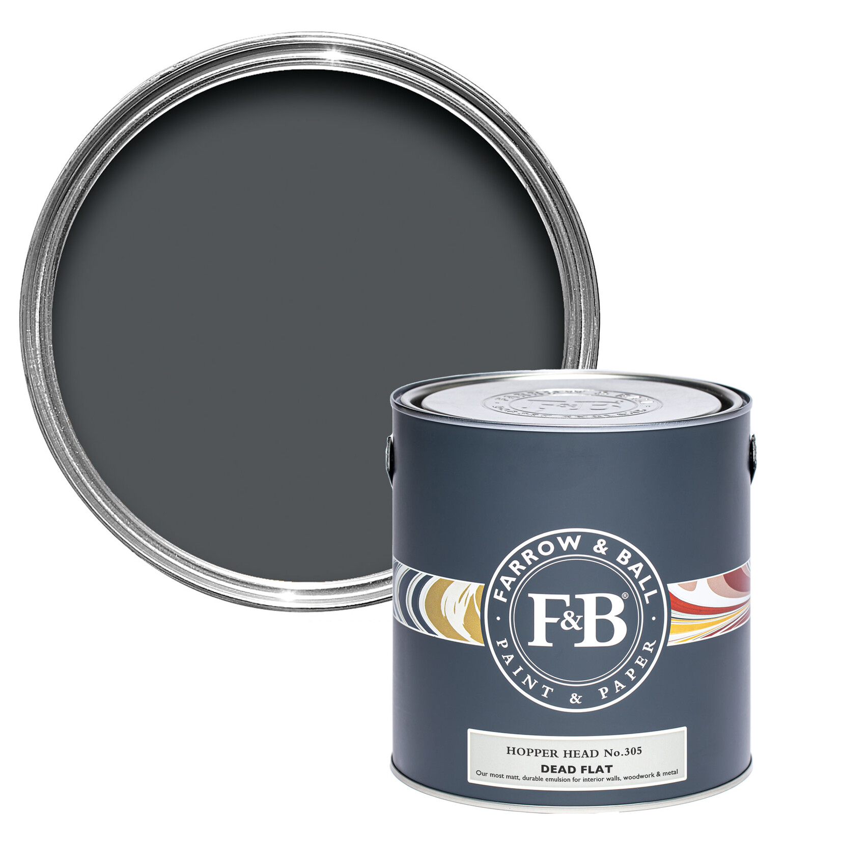 Farrow and Ball US Gallon Dead Flat Hopper Head No 305