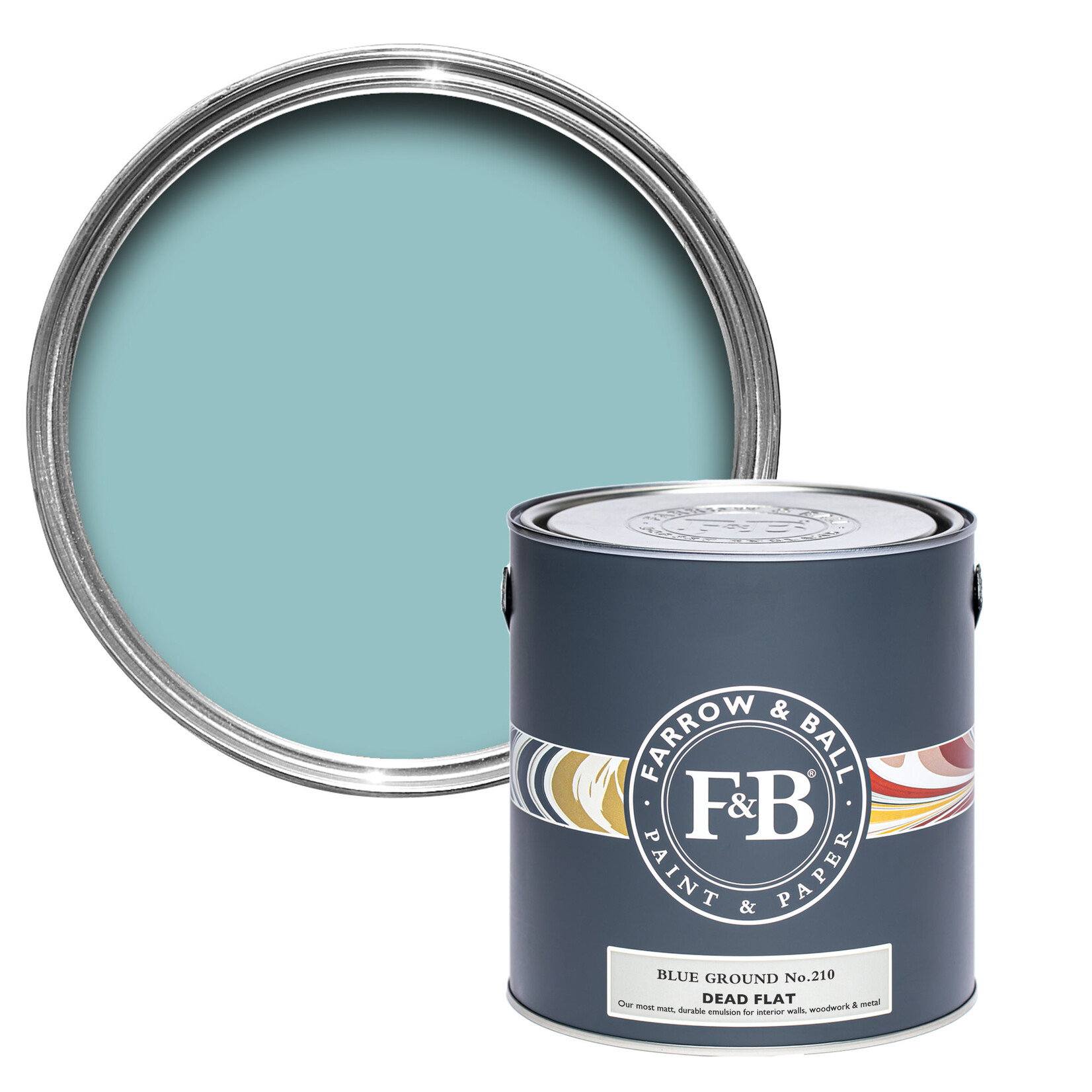 Farrow and Ball US Gallon Dead Flat Blue Ground No 210