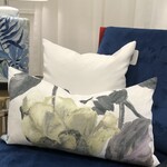 Bespoke Couture Rose Lemon Feather Lumbar 14 x 24