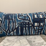 Deep Teal and Navy Cushion 12" X 24"