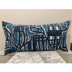 Deep Teal and Navy Cushion 12" X 24"