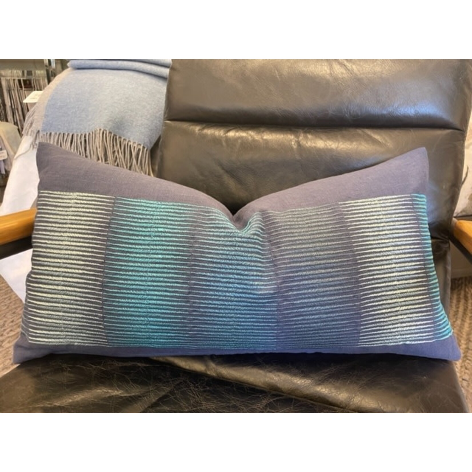 Blue Seismic Lumbar Pillow 12 x 20