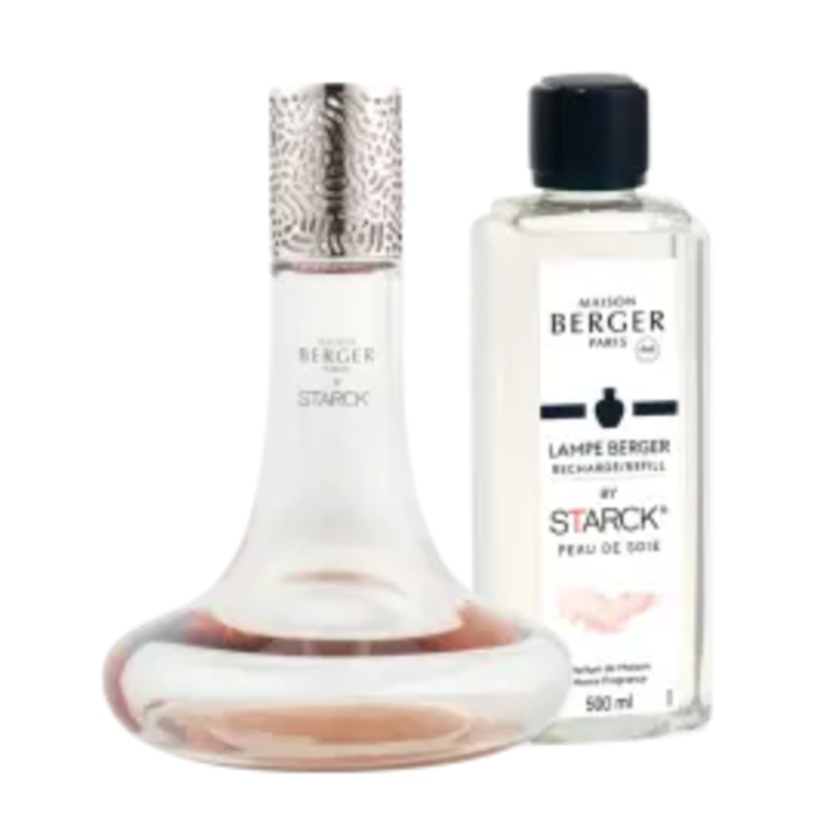 Lampe Berger Maison Berger Starck Pink Lamp Gift Set + 250 ml (8.5 oz) Peau de Soie