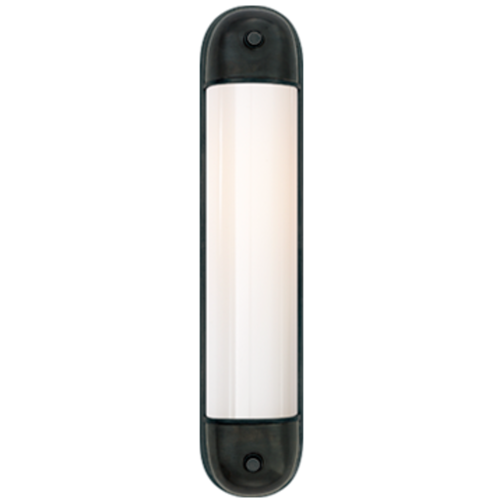 Visual Comfort Selecta Long Sconce in Bronze with White Glass