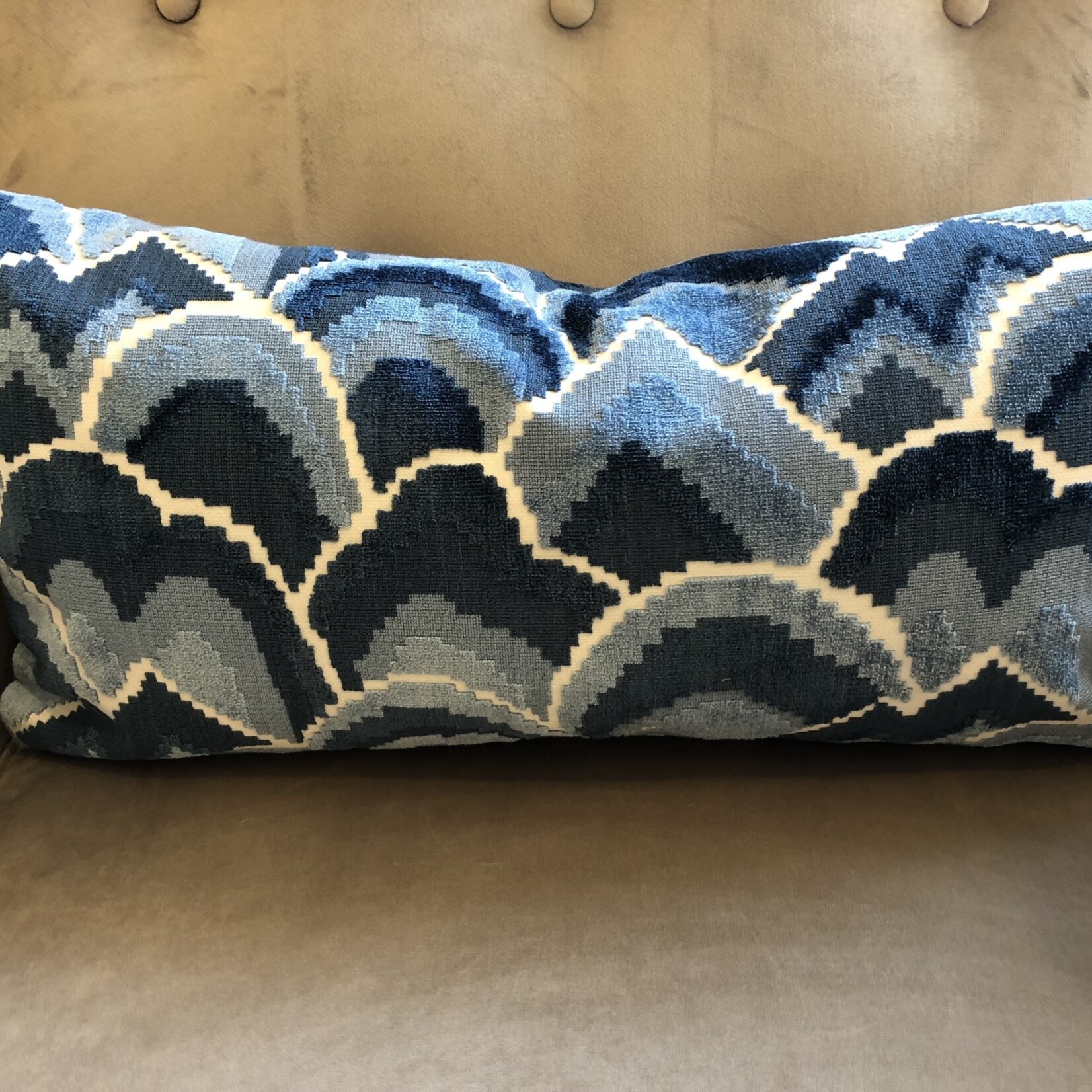 Dusty Blue Cumuli Cushion with 12 x 24 Feather Filler