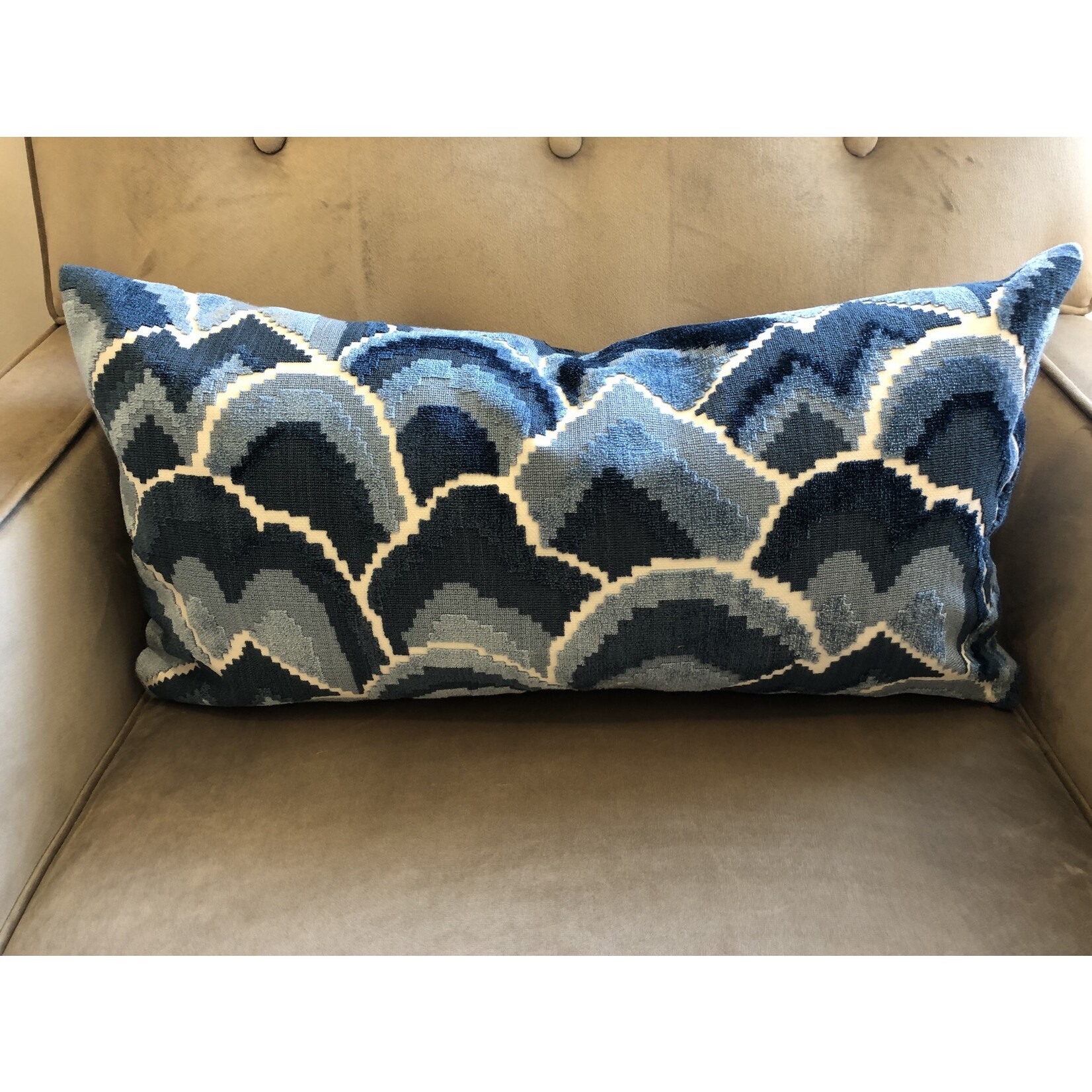 Dusty Blue Cumuli Cushion with 12 x 24 Feather Filler