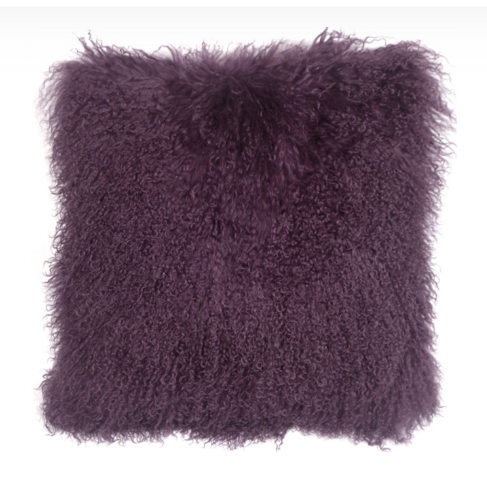 Mongolian Sheepskin Purple Throw Pillow Cover