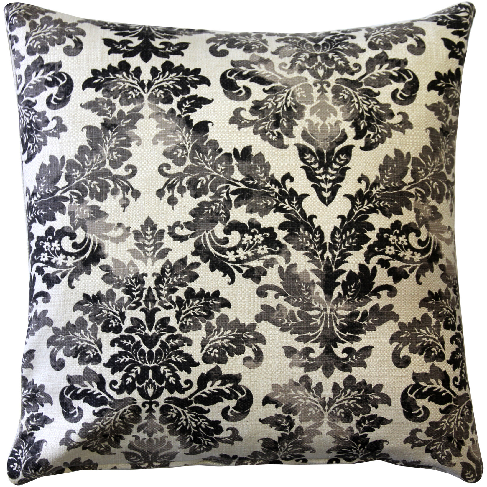 Calliope Gray Damask Throw Pillow Cover 20" X 20"