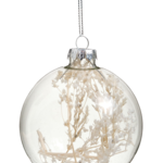 Pine Center Dried Winterbloom Glass  Ornament