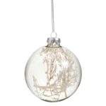 Pine Center Dried Winterbloom Glass  Ornament