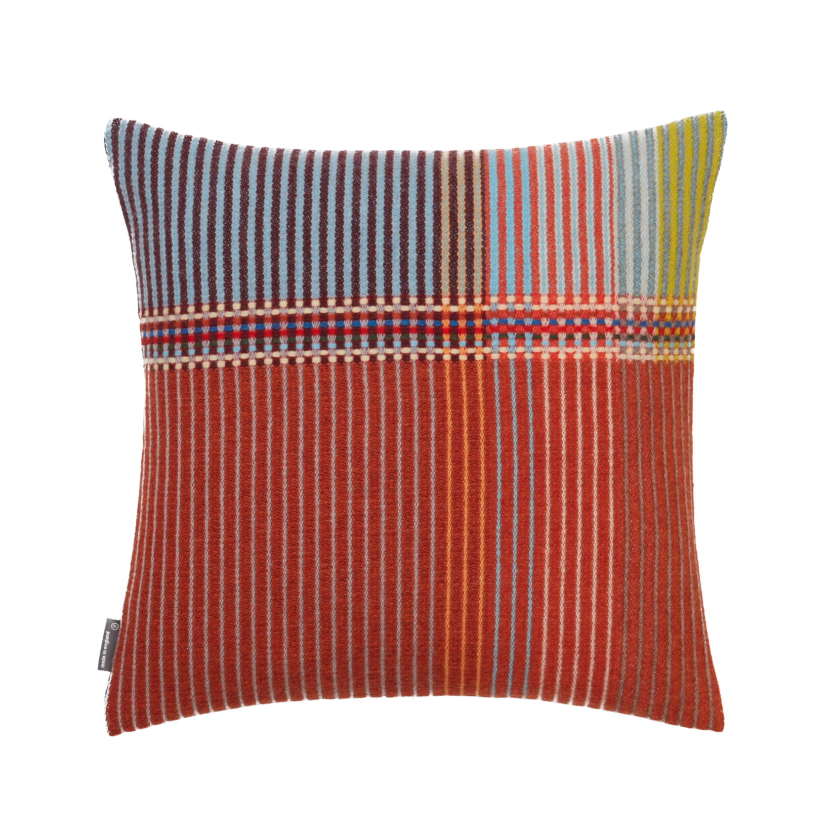 Wallace Sewell W&S Beatrix Pinstripe Orange & Blue Cushion 18 x 18