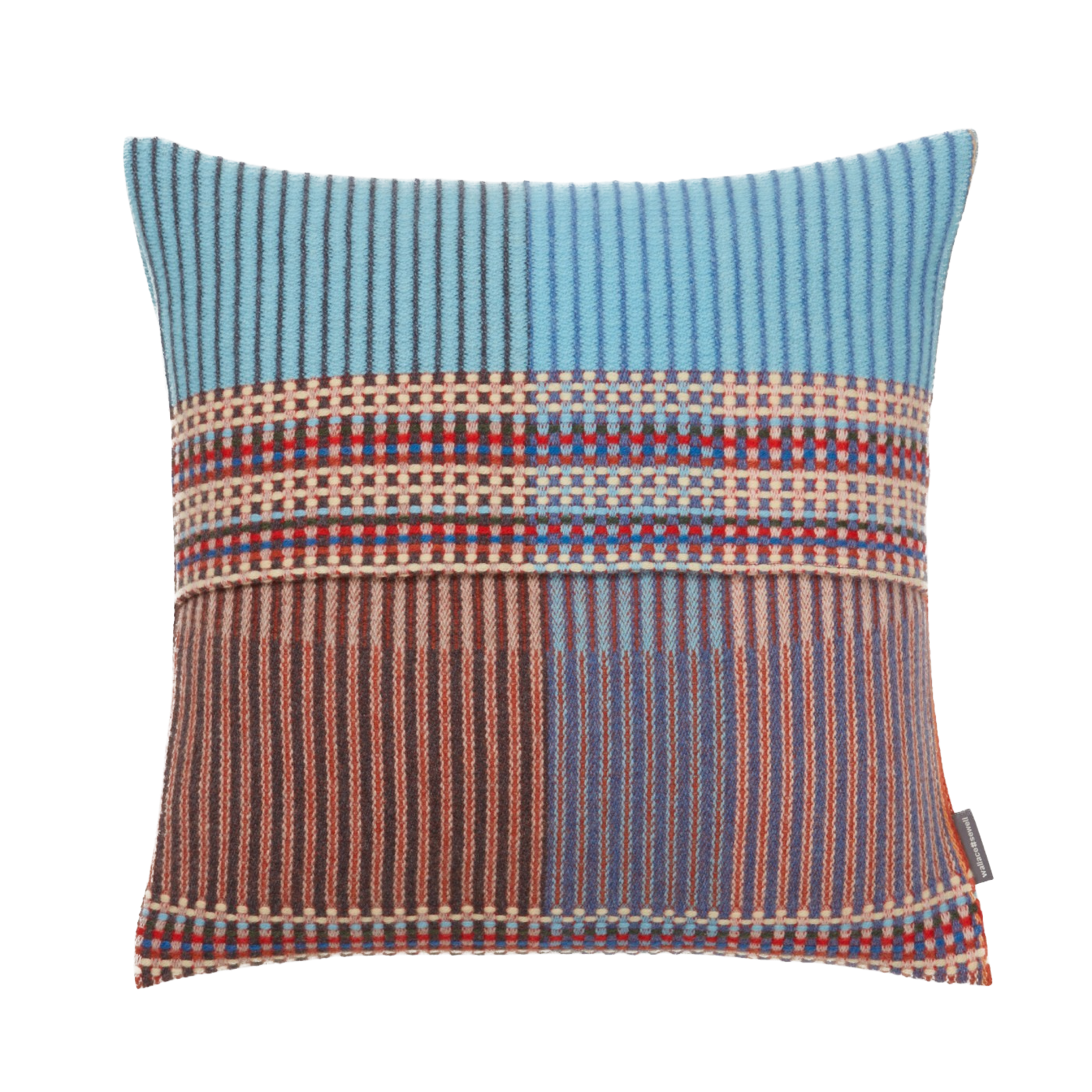 Wallace Sewell W&S Beatrix Pinstripe Orange & Blue Cushion 18 x 18