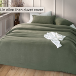 Olive Linen Queen Duvet Cover