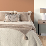 Stone Washed Natural Queen Quilt Duvet and Double Sham Set