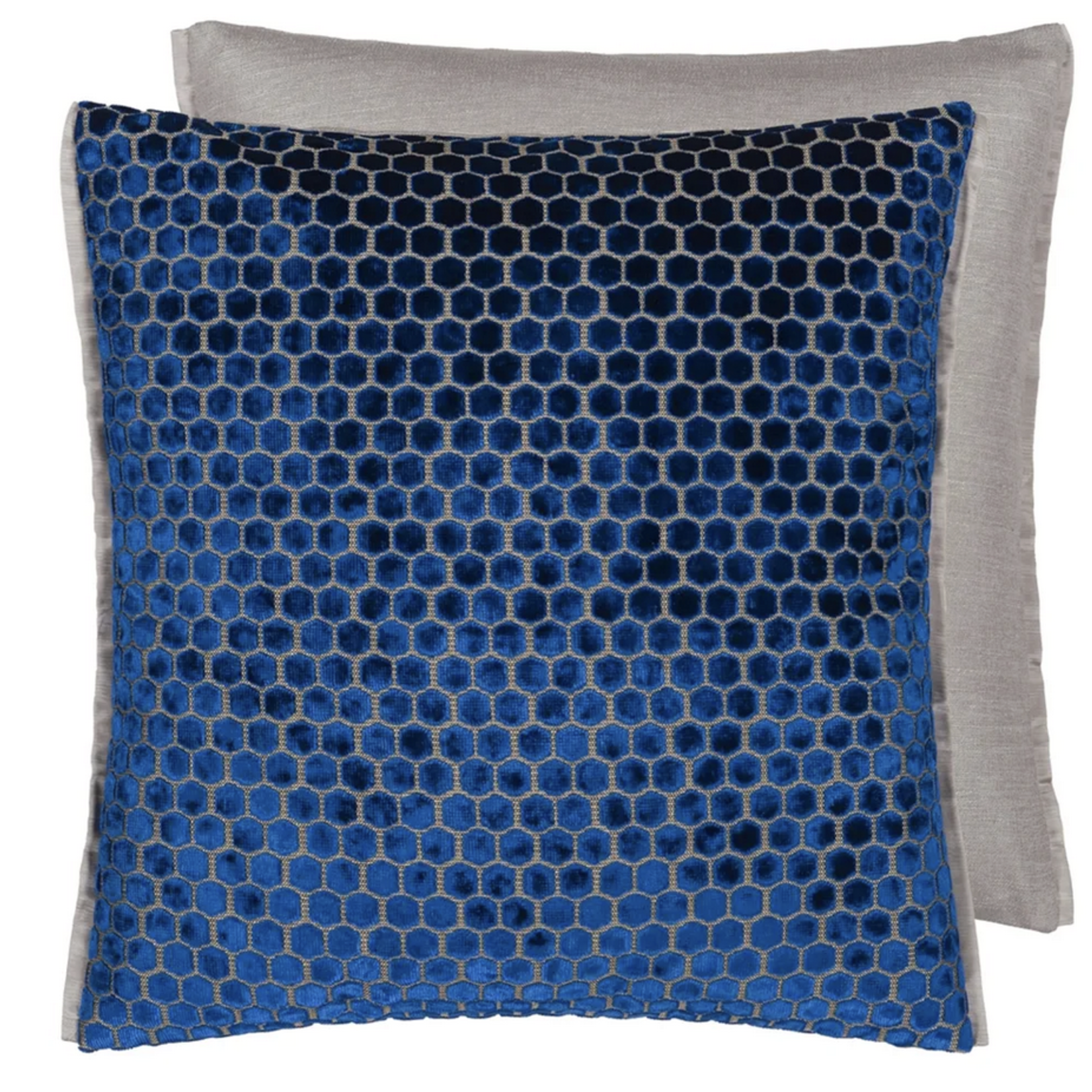 Designer's Guild Jabot Cobalt Velvet Cushion 22"x22"