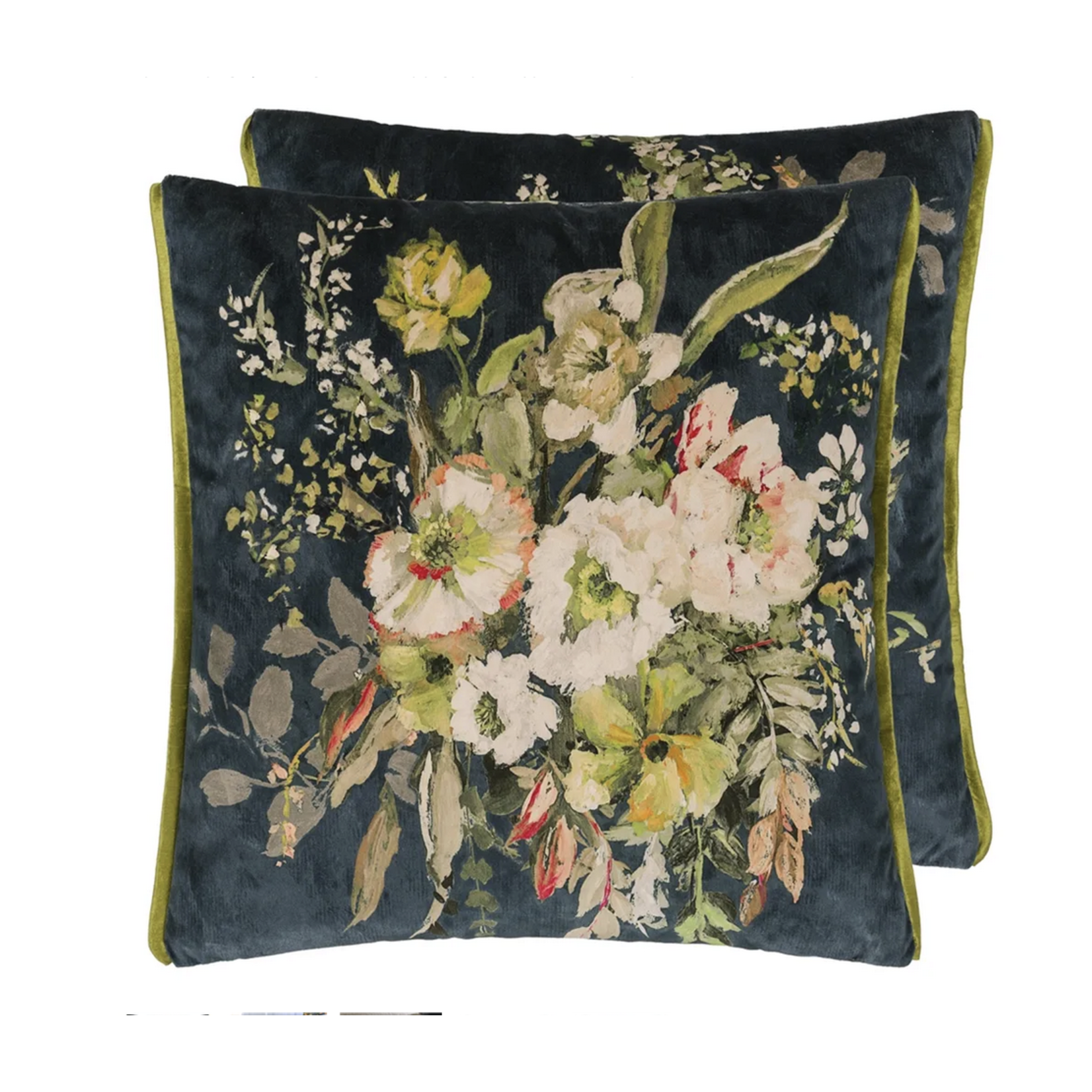 Designer's Guild Margaretta Velour Noir Decorative Cushion 22"x22"